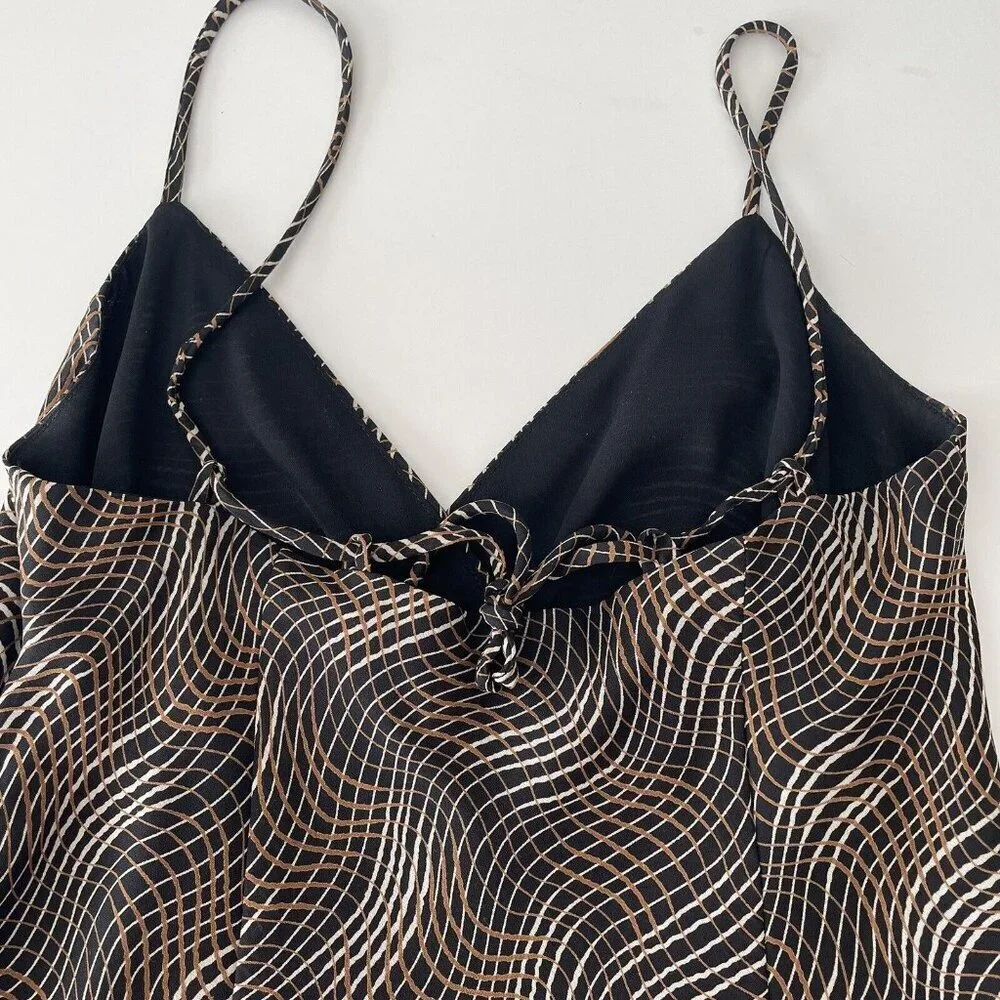 Vintage 90's Y2K Brown Whimsigoth Fairy Grunge Asymmetrical Hem Slip Dress Sz 4 - Picture 10 of 16